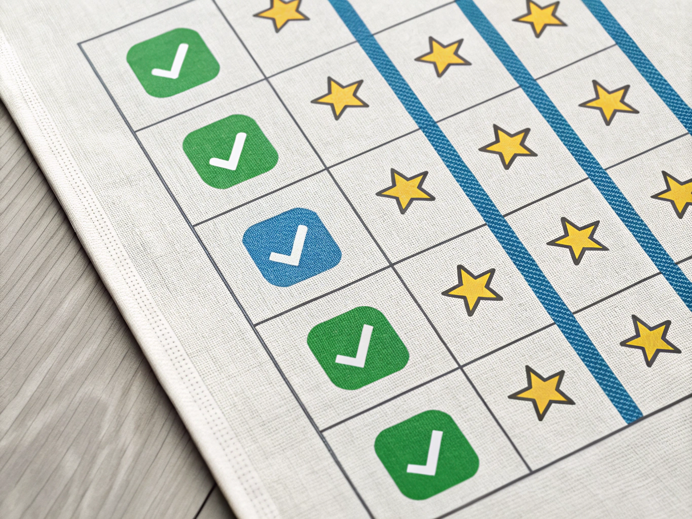 Comparison table preview